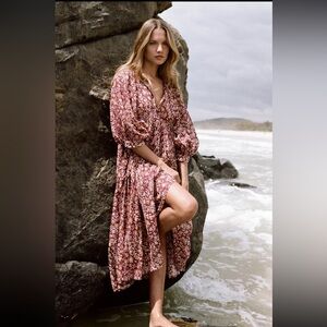 Daughters of India Kyra Midi Sumac Block Print